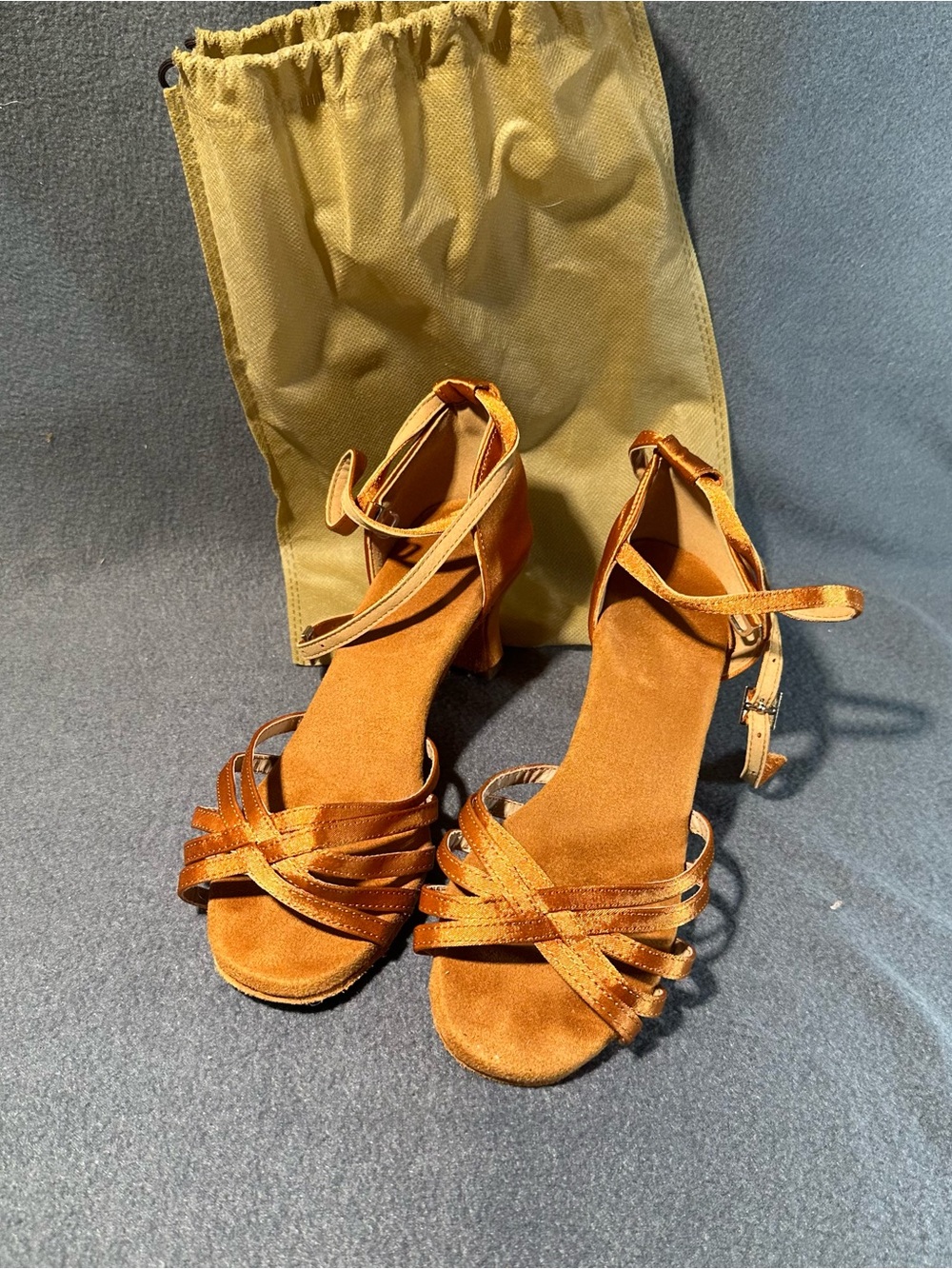 Dance Shoes Women’s Strappy Ankle‑Tie Heeled Sandals in Burnt Orange